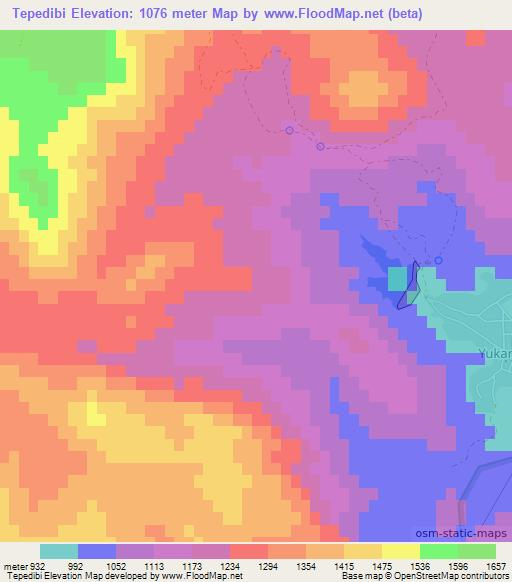 Tepedibi,Turkey Elevation Map