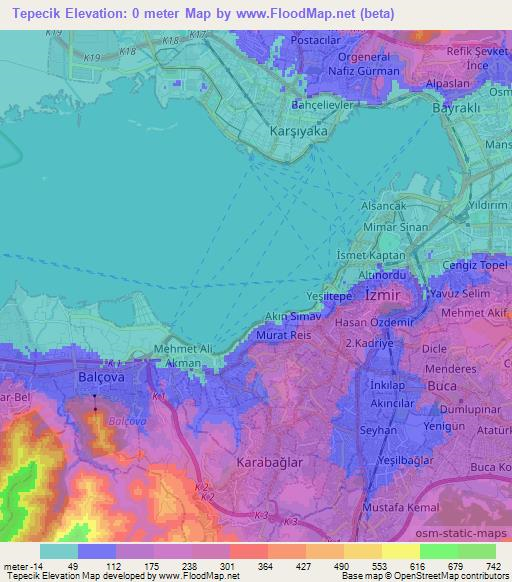 Tepecik,Turkey Elevation Map