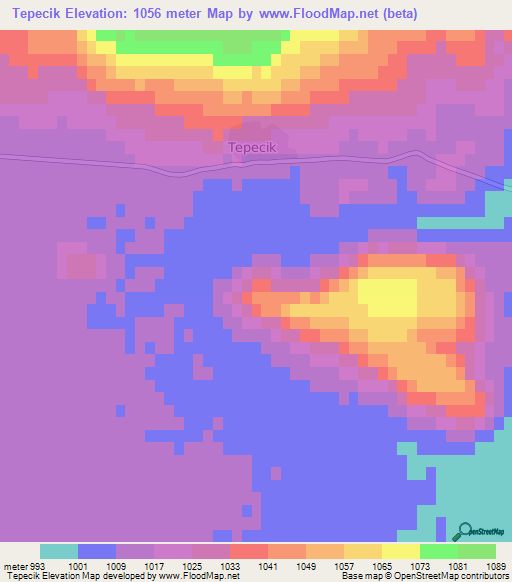 Tepecik,Turkey Elevation Map