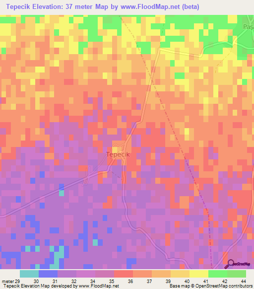 Tepecik,Turkey Elevation Map