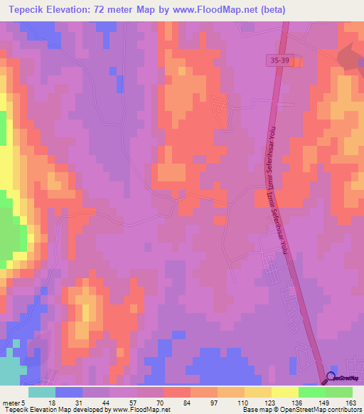 Tepecik,Turkey Elevation Map