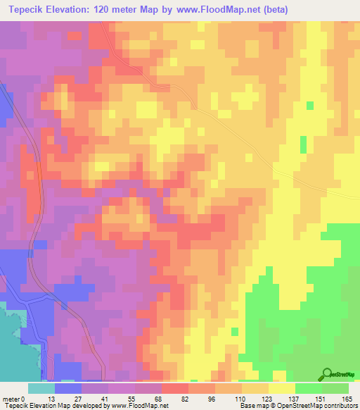 Tepecik,Turkey Elevation Map