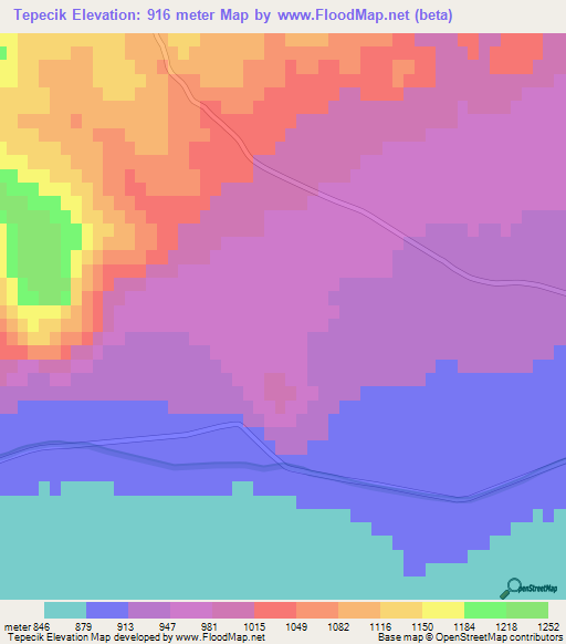 Tepecik,Turkey Elevation Map