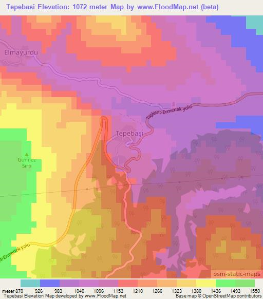 Tepebasi,Turkey Elevation Map