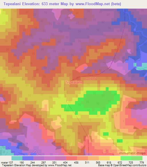 Tepealani,Turkey Elevation Map