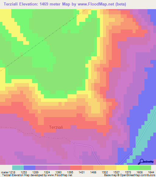 Terziali,Turkey Elevation Map