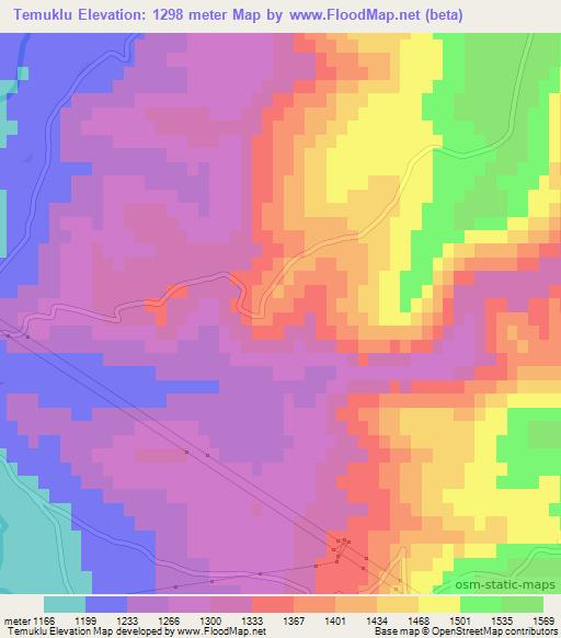 Temuklu,Turkey Elevation Map