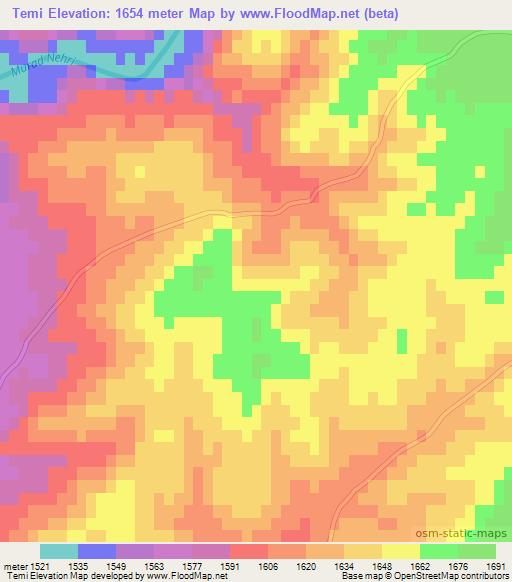 Temi,Turkey Elevation Map