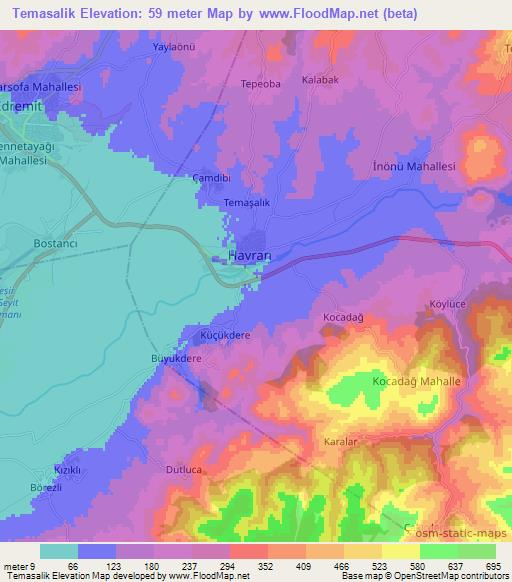 Temasalik,Turkey Elevation Map