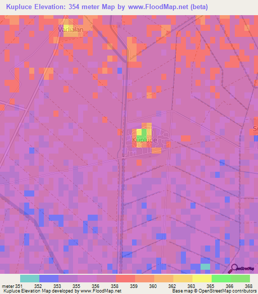 Kupluce,Turkey Elevation Map