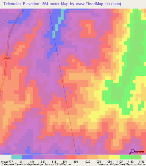 Telemelek,Turkey Elevation Map