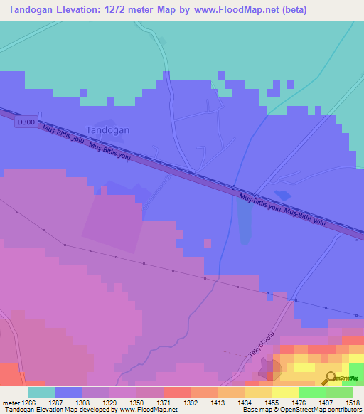 Tandogan,Turkey Elevation Map