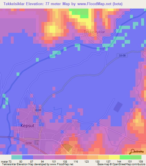 Tekkeisiklar,Turkey Elevation Map