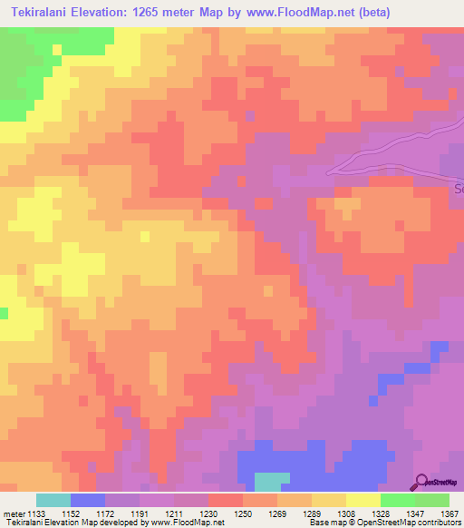 Tekiralani,Turkey Elevation Map