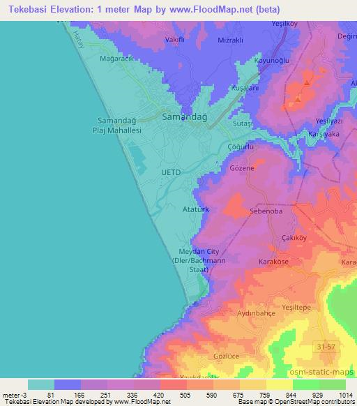 Tekebasi,Turkey Elevation Map