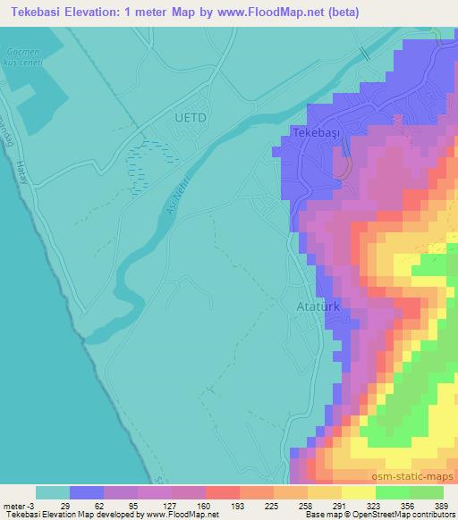 Tekebasi,Turkey Elevation Map