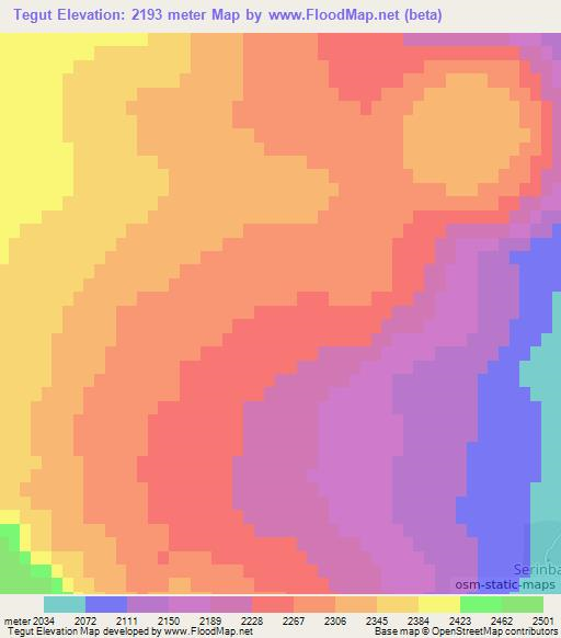 Tegut,Turkey Elevation Map