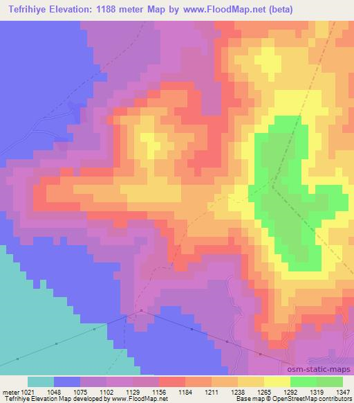 Tefrihiye,Turkey Elevation Map