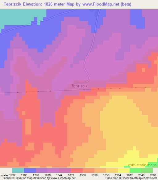 Tebrizcik,Turkey Elevation Map