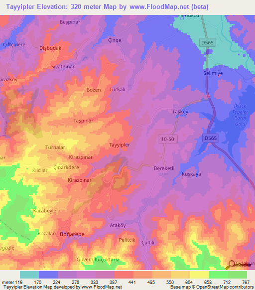 Tayyipler,Turkey Elevation Map