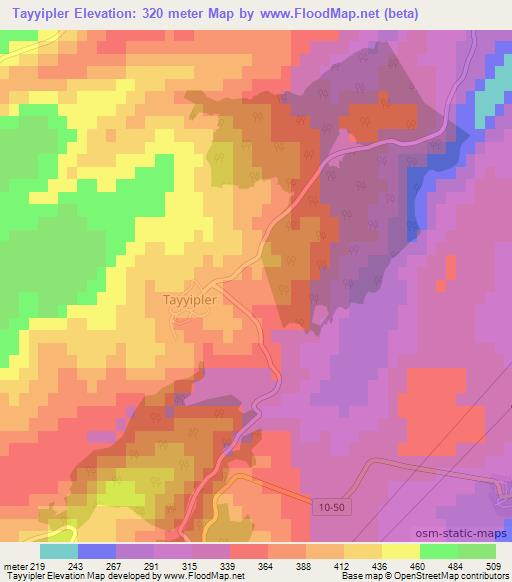 Tayyipler,Turkey Elevation Map