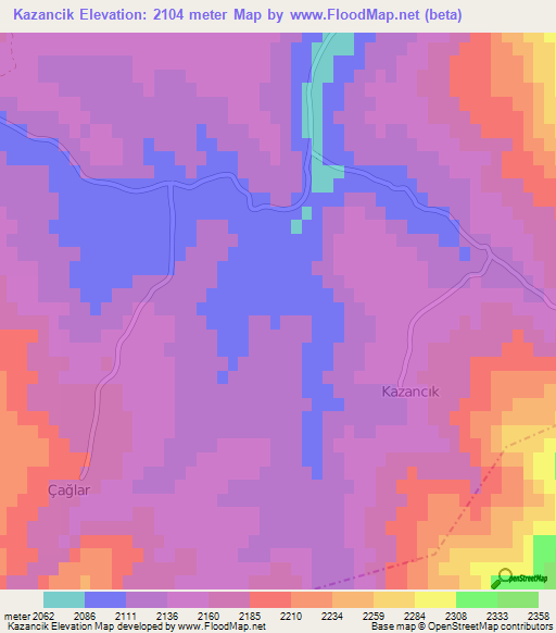 Kazancik,Turkey Elevation Map