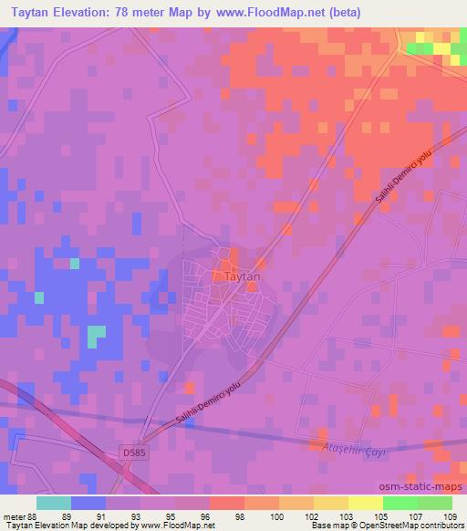 Taytan,Turkey Elevation Map