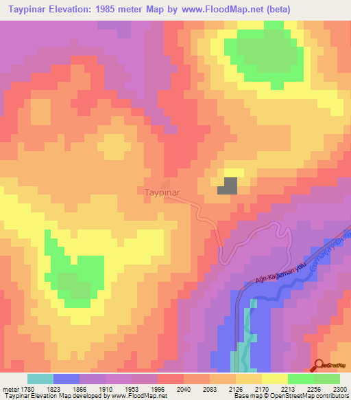 Taypinar,Turkey Elevation Map