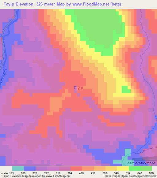 Tayip,Turkey Elevation Map