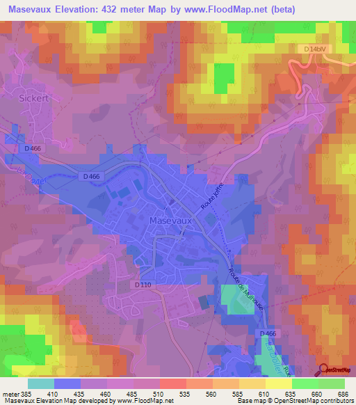 Masevaux,France Elevation Map