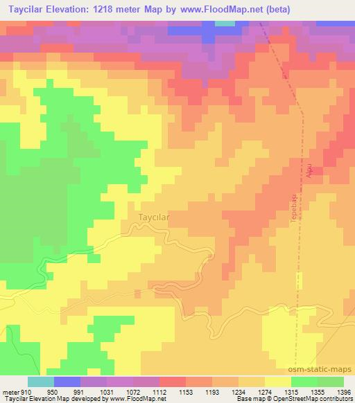 Taycilar,Turkey Elevation Map