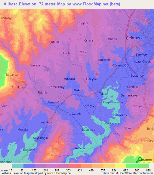 Alibasa,Turkey Elevation Map