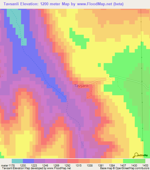 Tavsanli,Turkey Elevation Map