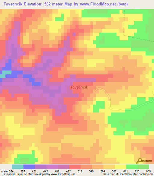 Tavsancik,Turkey Elevation Map