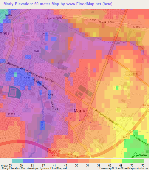 Marly,France Elevation Map