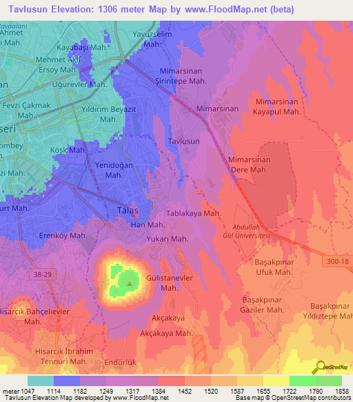 Tavlusun,Turkey Elevation Map