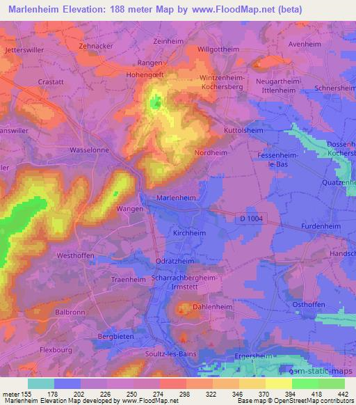 Marlenheim,France Elevation Map