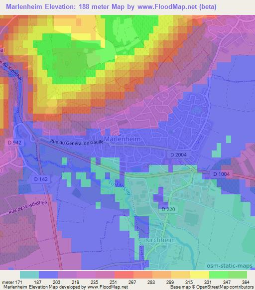 Marlenheim,France Elevation Map