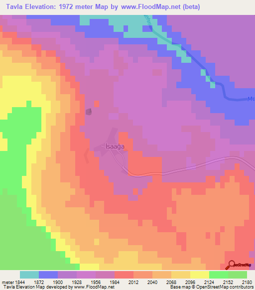 Tavla,Turkey Elevation Map