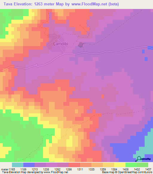 Tava,Turkey Elevation Map