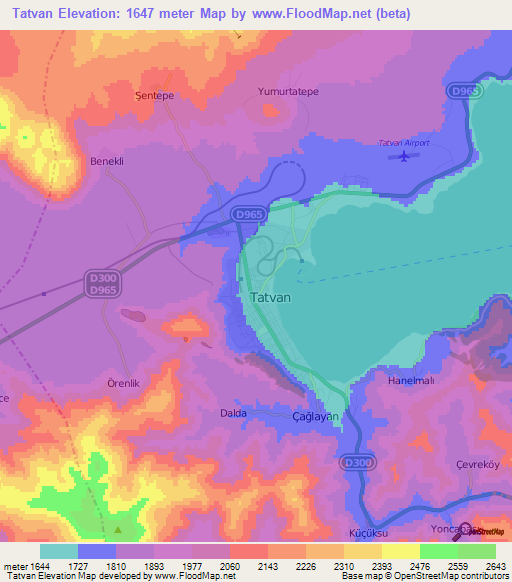 Tatvan,Turkey Elevation Map