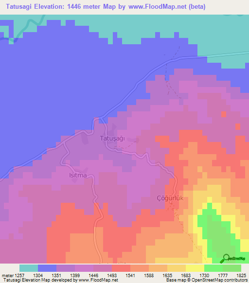 Tatusagi,Turkey Elevation Map