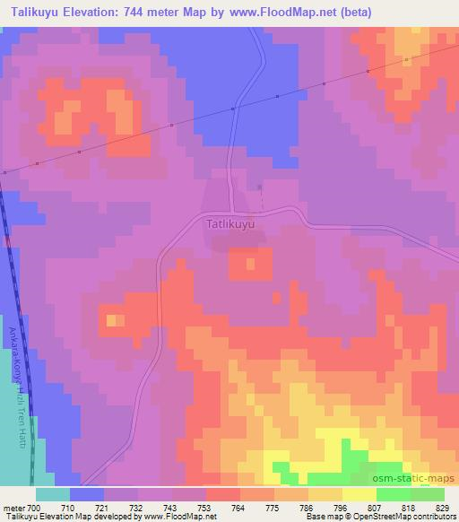 Talikuyu,Turkey Elevation Map