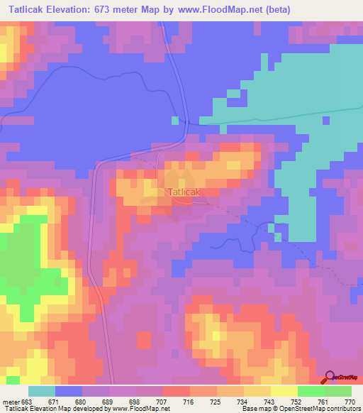 Tatlicak,Turkey Elevation Map