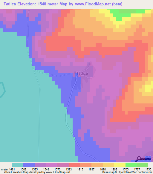 Tatlica,Turkey Elevation Map