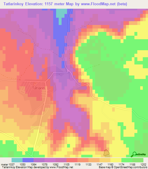 Tatlarinkoy,Turkey Elevation Map