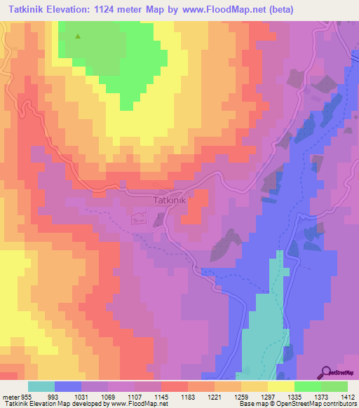 Tatkinik,Turkey Elevation Map