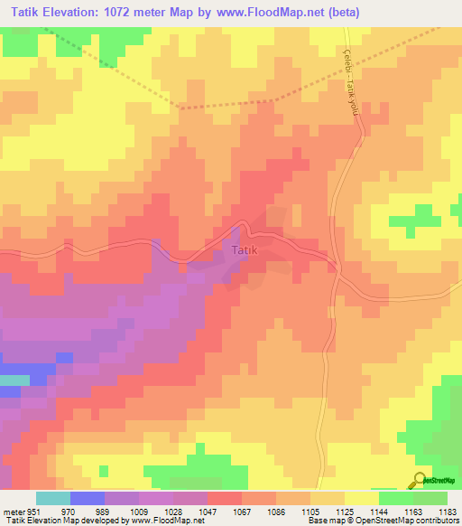 Tatik,Turkey Elevation Map