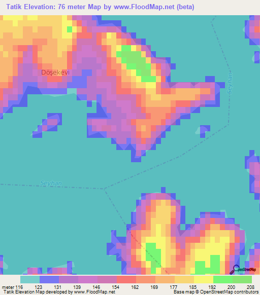 Tatik,Turkey Elevation Map