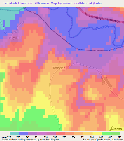 Tatbekirli,Turkey Elevation Map